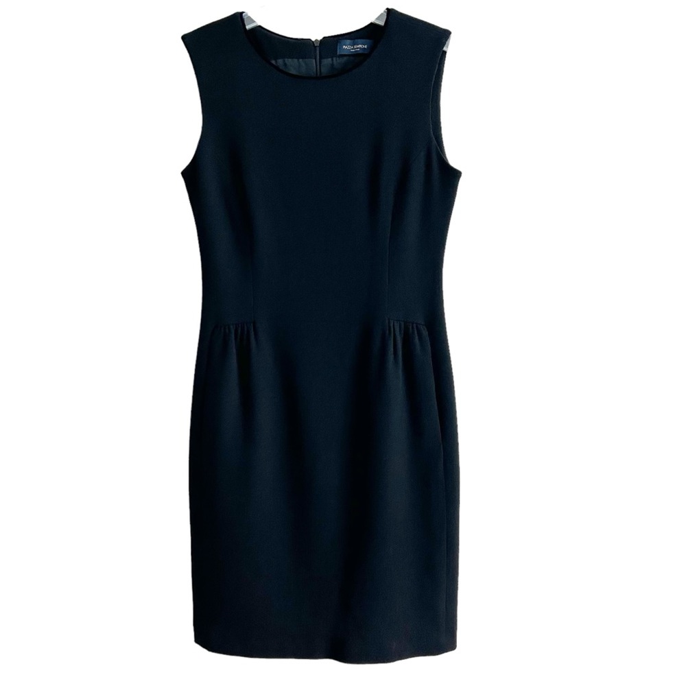 Piazza Sempione Italian Black Sleeveless Sheath Dress 44 EPC